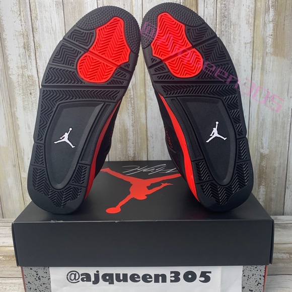 Air Jordan 4 Retro Black Red Men’s - Picture 6 of 6